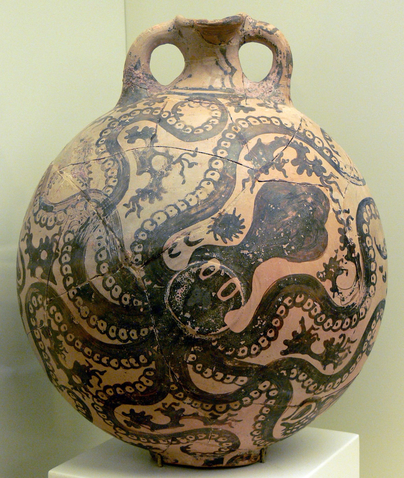 Minoan Marine Style octopus stirrup jar, c. 1500–1450 BCE, Archaeological Museum of Heraklion, Crete.
