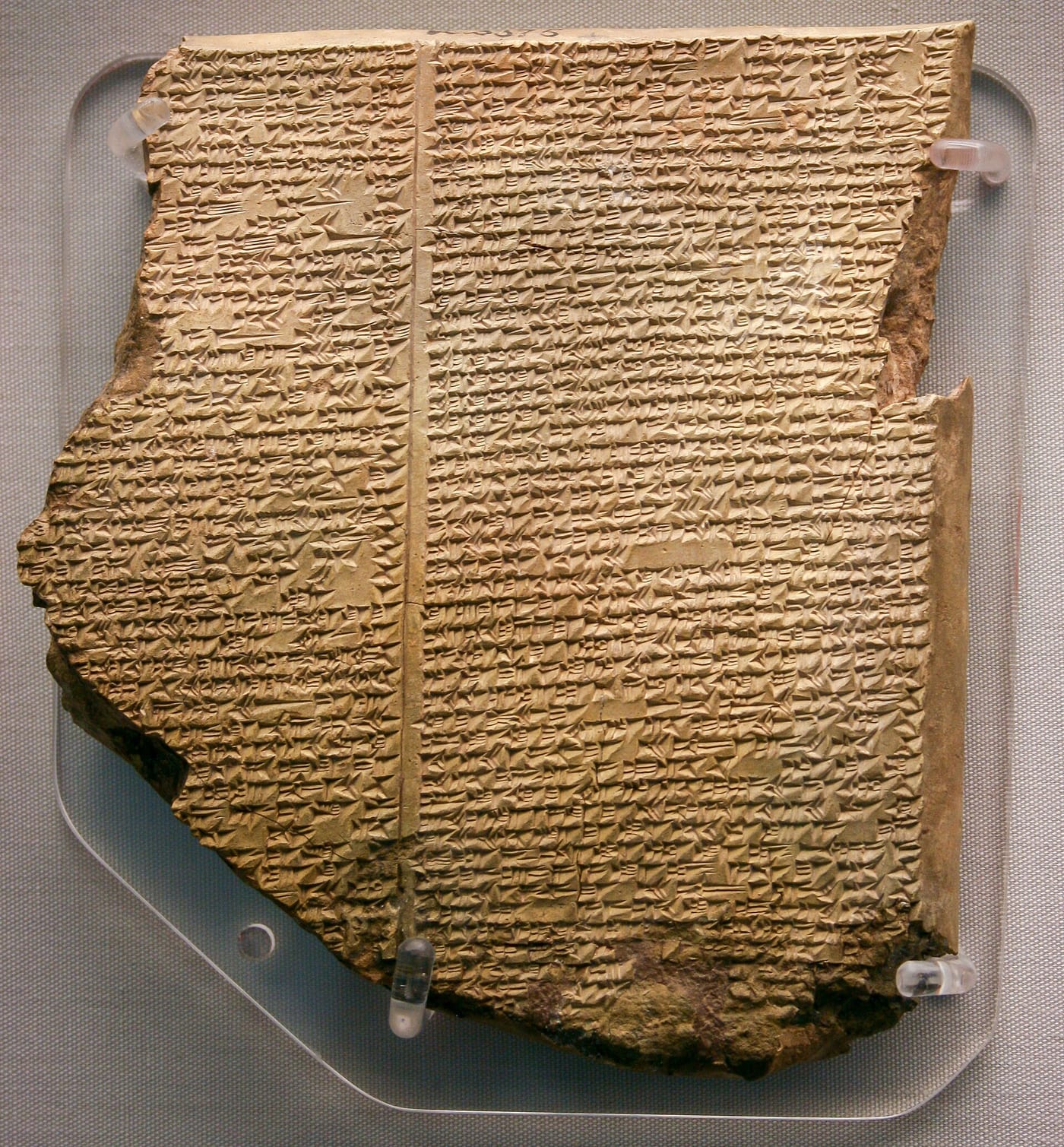 Cuneiform tablet from Nineveh preserving Tablet IX of the Epic of Gilgamesh, c. 700 BCE, British Museum K 3382, the tablet that describes the scorpion-men guarding the gate through which the sun passes.