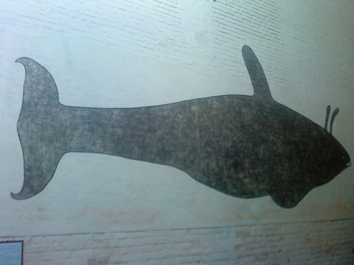16th-century wall painting of an orca (killer whale) on the interior of St Mary's Church in Greifswald, Germany, painted in 1545.
